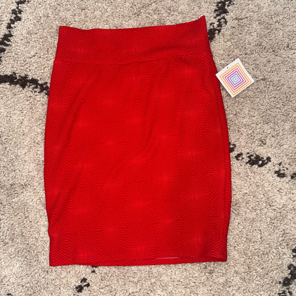 Elegant Red Women's Skirt- Size Large LulaRoe Cassie style skirt- NWT